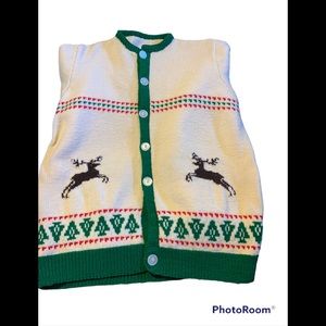 Beautiful Handknit “ ugly Christmas sweater” sz L